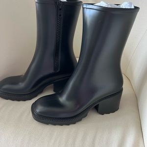 INC BLACK RAIN BOOTS